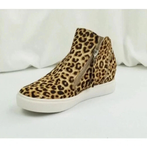 Steve Madden Shoes - Steve Madden 7.5M Women's Animal Cheetah Print Side Zip Ankle Fashion Sneakers